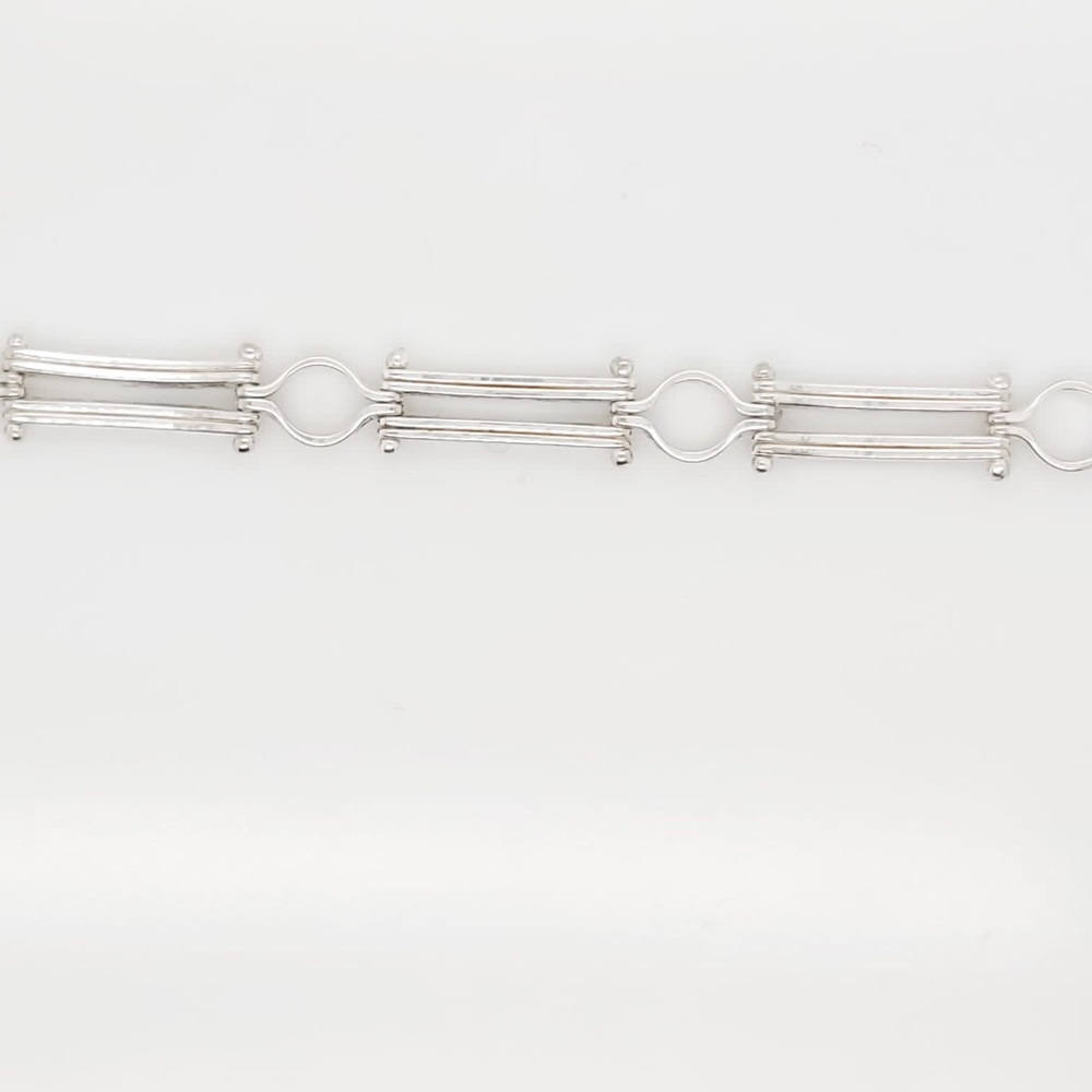 Sterling Silver Vintage Greek Key Design Bracelet - Picture 6 of 7